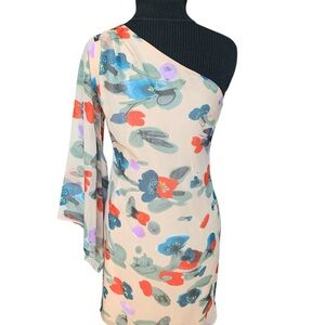 Ark & Co Floral Peach One Shoulder Dress